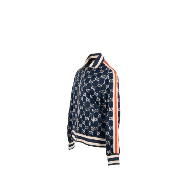 Gucci Size M GG Jacquard Striped Jacket Cotton Multicoloured