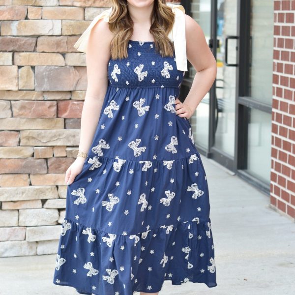 Embroidered Bows Maxi