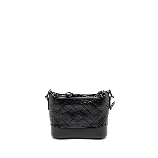 CHANEL Small Gabrielle Hobo Bag Aged Calfskin Black Multicolour Hardware
