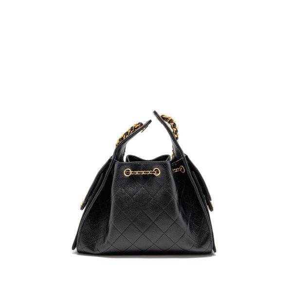 Chanel 25 Small Handbag Grained Calfskin Black GHW (Microchip)