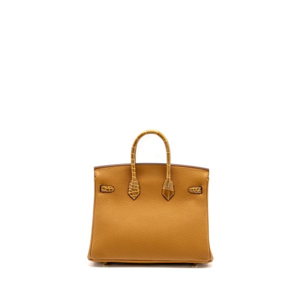 Hermes Birkin 25 Touch Crocodile Niloticus/Togo Caramel/Tabac Camel GHW Stamp Y