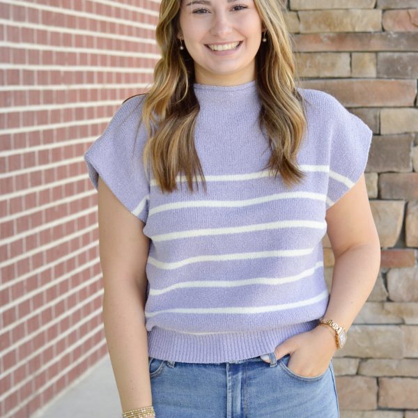 Cool Breeze Striped Knit Top